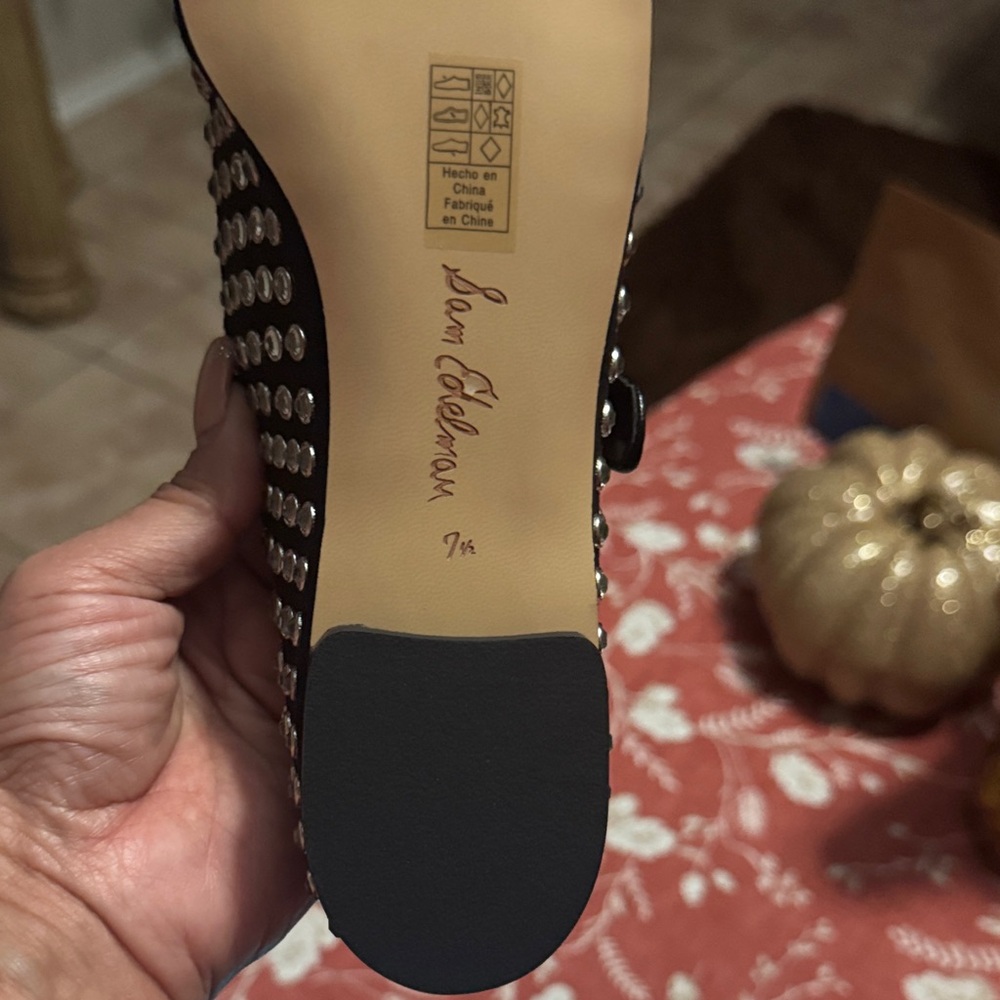 Sam Edelman Black Studded Mary Jane Flats - Picture 3 of 4
